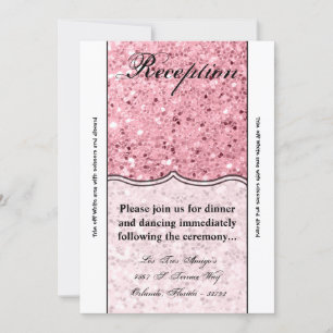 3.5x7 Reception Card Rose Gold Glitter
