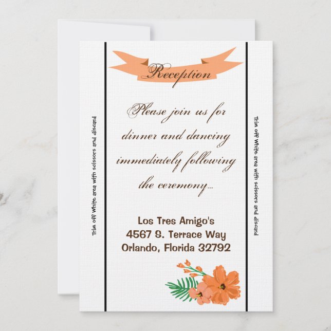 3.5x7 Reception Card Spring Hibiscus Flower Hawaii (Front)