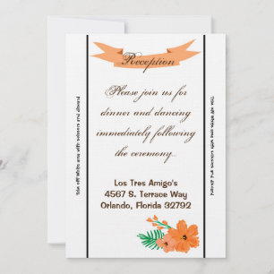 3.5x7 Reception Card Spring Hibiscus Flower Hawaii