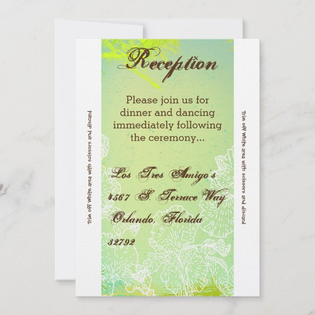 3.5x7 Reception Card Spring Hibiscus Flower Hawaii (Front)