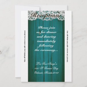 3.5x7 Reception Card Teal Wood