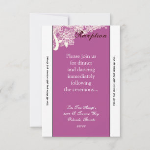 3.5x7 Reception Card Vintage Victorian Lace Orchid