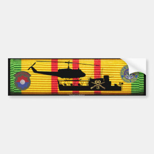 3/60th Inf ATC(H) & UH1 on VSM Ribbon Bumper Sticker