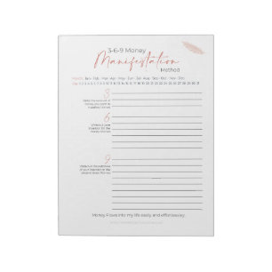 3-6-9 Method Law of Attraction Notepad