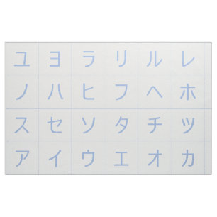 3.75" Katakana Baby Blocks Faces Blue Segaiha Fabric