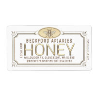 3.75 x 2" Metallic 3D Framed Honey Label with Bee