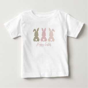 3 Adorable Bunny Rabbits Happy Easter Baby T-Shirt