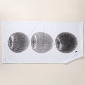 3 apples vertical beach towel