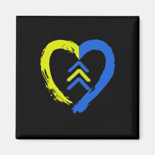 3 Arrows Heart Love Down Syndrome Awareness  Magnet