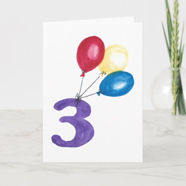 3 Balloons Card (Front)
