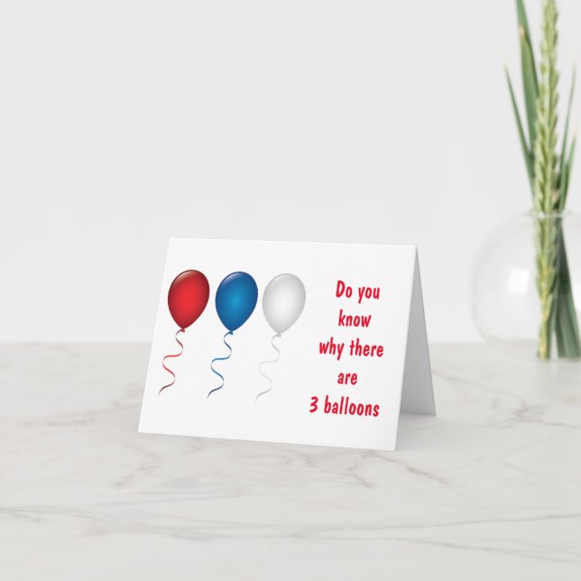 **3 BALLOONS** FOR A SPECIAL **3 YEAR OLD** CARD (Front)