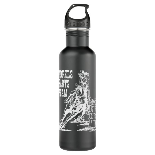 3 Barrels 2 Hearts 1 Dream Barrel Racing 710 Ml Water Bottle (Front)