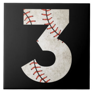 3 Baseball Birthday Tile