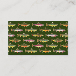 3 Beautiful Trout - Brook, Rainbow, Brown Business Card