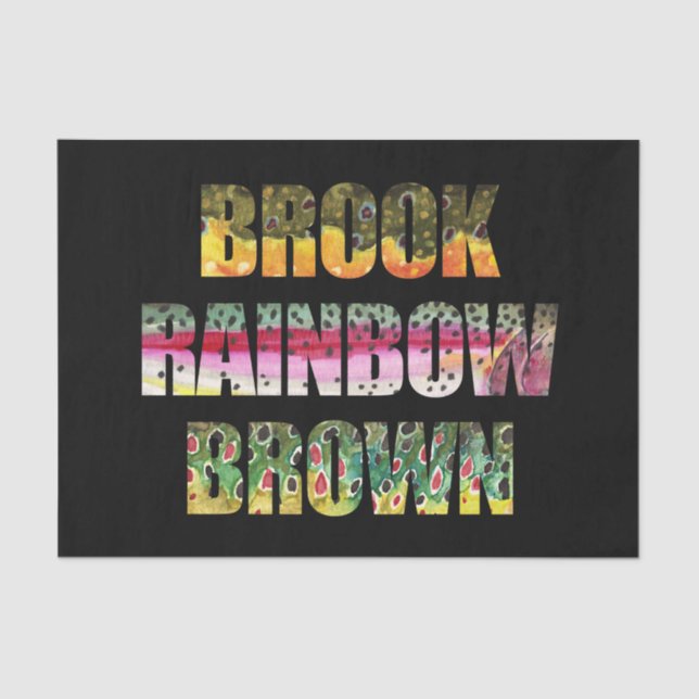 3 Beautiful Trout Skins Tissue Paper (Front)