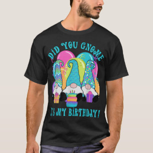 3 Birthday Gnomes Did you Gnome it's my Birthday B T-Shirt