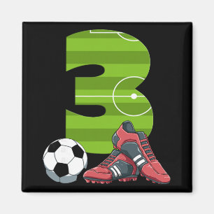 3 Birthday Soccer First Birthday Footll Kids  Magnet