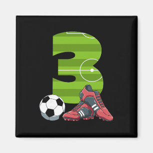 3 Birthday Soccer First Birthday Footll Kids Magnet