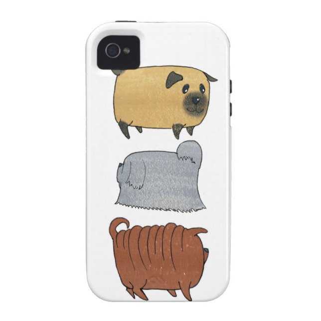 3 Biscuit Dog - Pug, Chinese Shar-pei,  Lhasa Apso Case-Mate iPhone Case (Back)