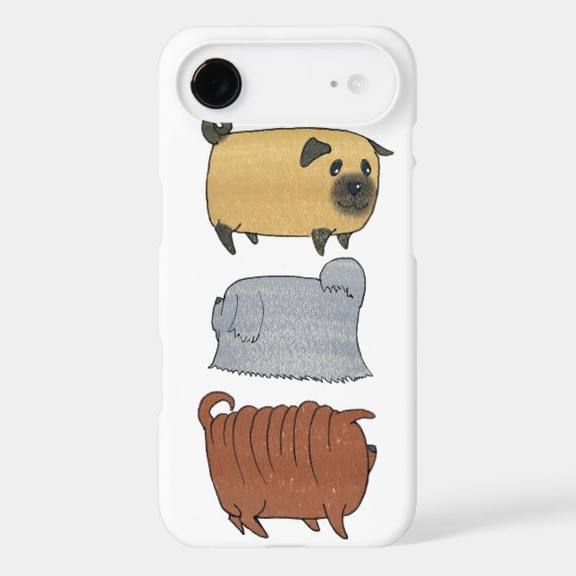 3 Biscuit Dog - Pug, Chinese Shar-pei,  Lhasa Apso Case-Mate iPhone Case (Back)
