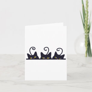 3 Black Cats Funny Cat Lovers Design Women Men Gir Card