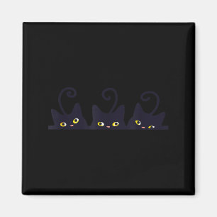 3 Black Cats Funny Cute Design Women Men Girl Boy Magnet