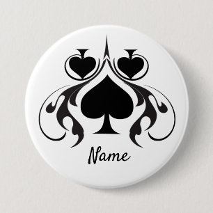 3 Black Spades Tribal Thunder_Cove  7.5 Cm Round Badge