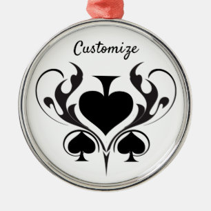 3 Black Spades Tribal Thunder_Cove Metal Tree Decoration