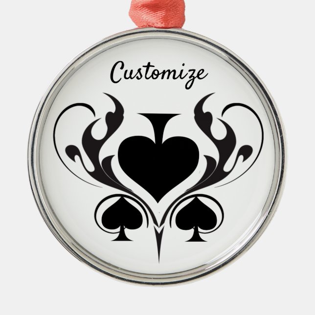 3 Black Spades Tribal Thunder_Cove Metal Tree Decoration (Front)