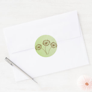 3 Brown Dandelion Fall Flower Stickers