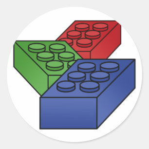 3 Building Blocks Classic Round Sticker