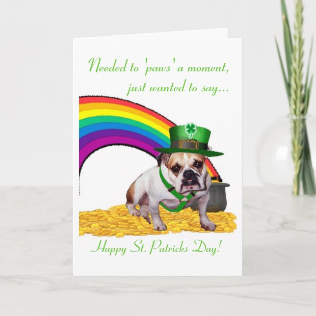 3. Bulldog St. Patricks Day Card (Front)
