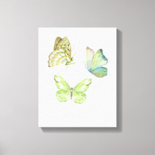 3 butterflies wall art - Wrapped Canvas