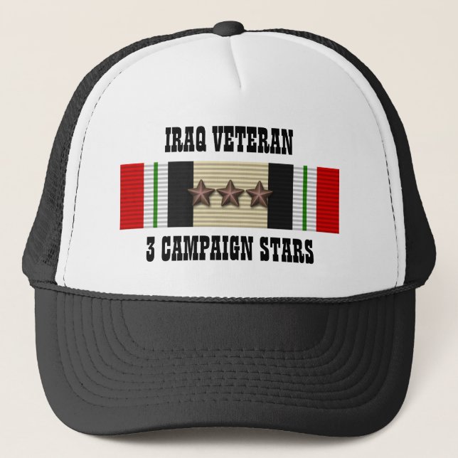 3 CAMPAIGN STARS / HAT / IRAQ VETERAN (Front)