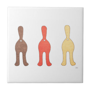 3 Cat Butts #1 Ceramic Tile