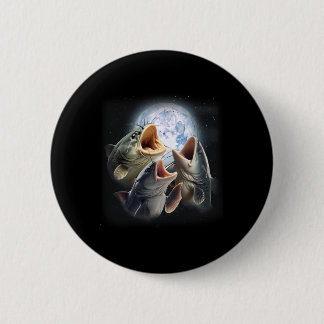 3 Catfish Howling At The Moon Funny Catfish Fishin 6 Cm Round Badge