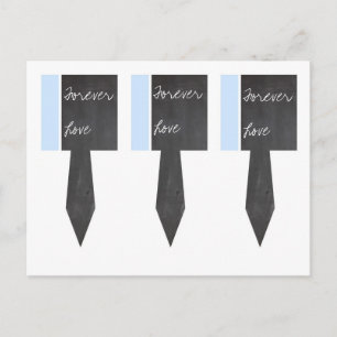 3 Chalkboard Blue Cup Cake Picks Postcard