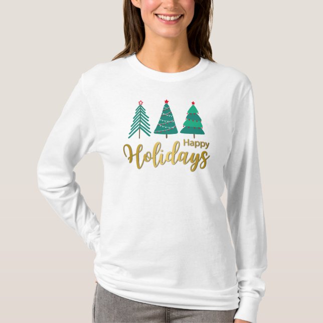 3 Christmas Trees T-Shirt (Front)