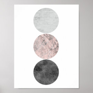 3 circles pink poster