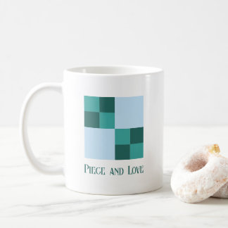 3 Colour Double Four Patch Quilt Block Punny Coffee Mug