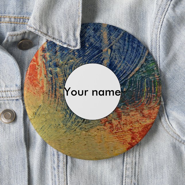 3 colours paint 6 cm round badge (In Situ)