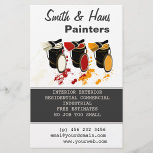 3 Colours Paint Bucket House Painter Painting Flyer