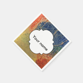 3 colours paint napkin