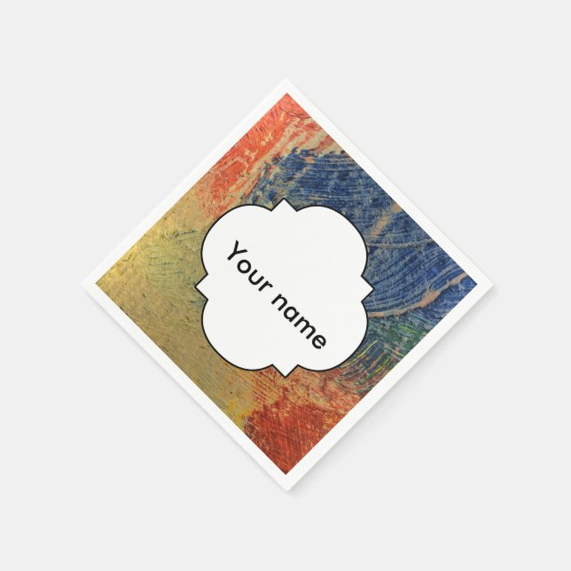 3 colours paint napkin (Corner)