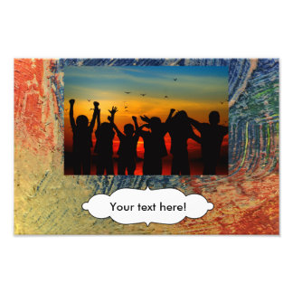 3 colours paint photo print