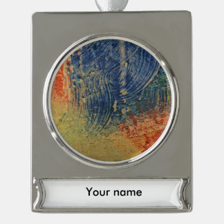 3 colours paint silver plated banner ornament