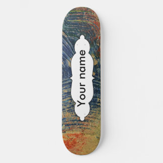 3 colours paint skateboard
