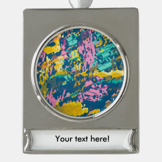 3 colours texture silver plated banner ornament