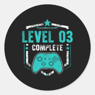 3 Complete Video Game Anniversary Gift  Classic Round Sticker