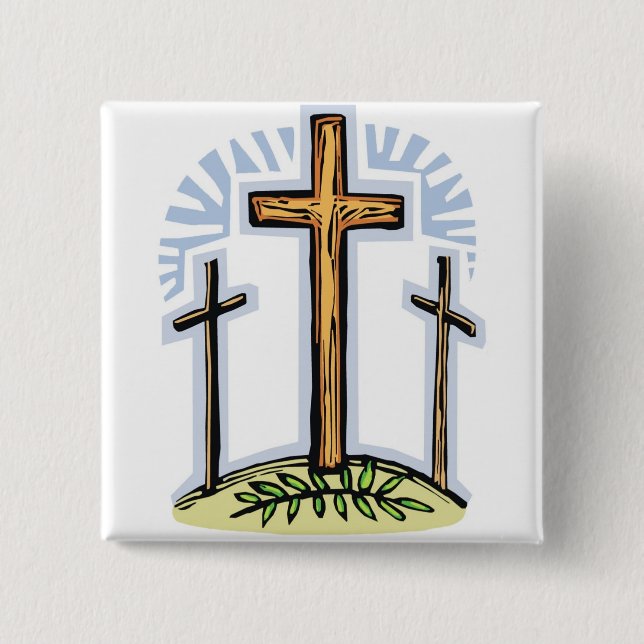 3 crosses 15 cm square badge (Front)